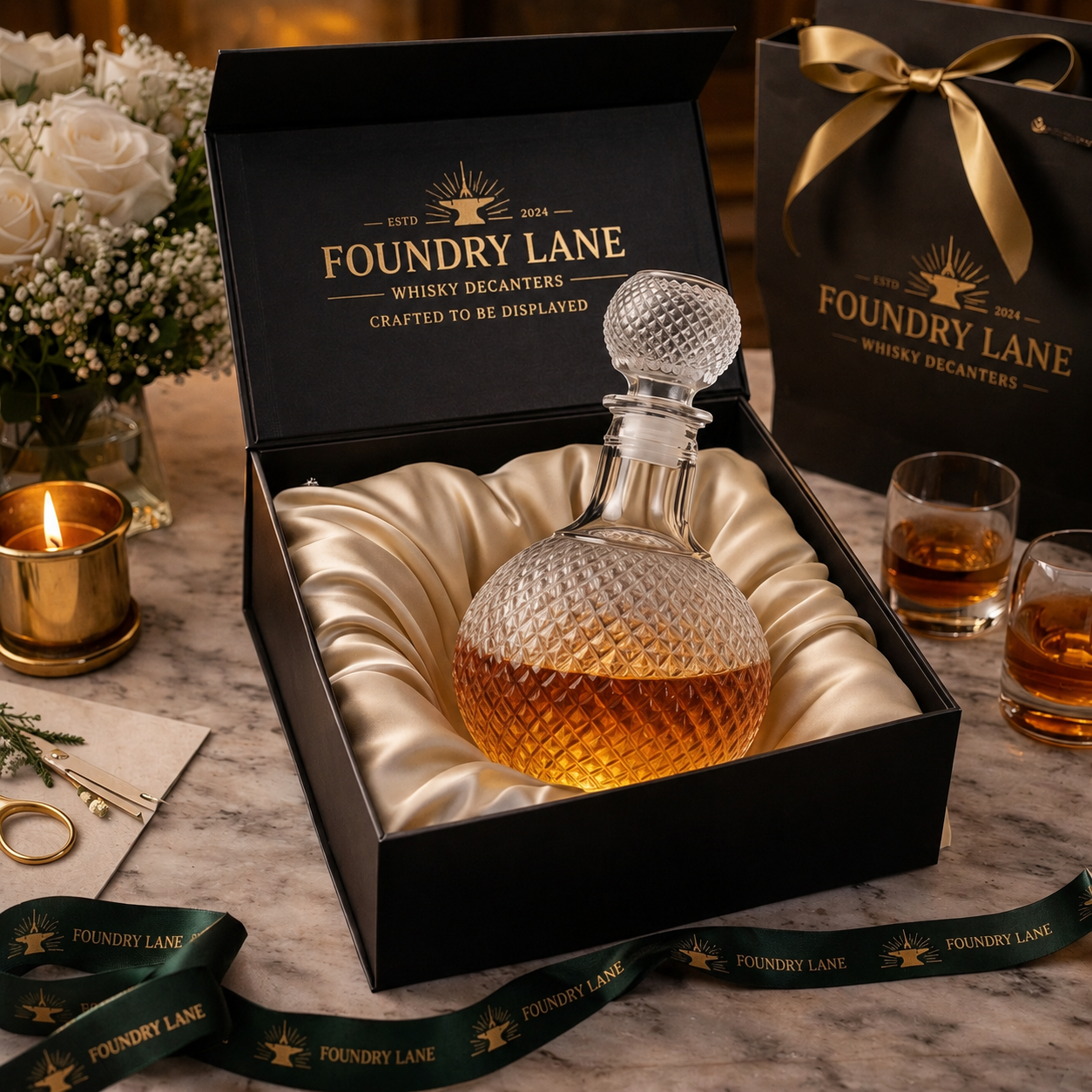 Whiskey Decanter - Diamond Cut
